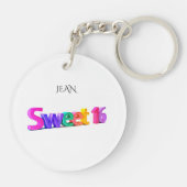 Sweet 16 Acryl Schlüsselanhänger, personalisierter Schlüsselanhänger (Rückseite)