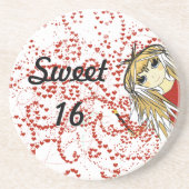 Sweet 16 Anime Girl Untersetzer (Vorne)