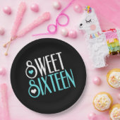 Sweet 16 Aquamarin Pappteller (Party)