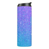 Sweet 16 Aquamariner Lila Glitzer Ombre Personalis Thermosbecher (Nach links gedreht)