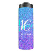 Sweet 16 Aquamariner Lila Glitzer Sparkle Personal Thermosbecher (Vorderseite)