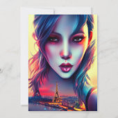 Sweet 16 Artistic Girl Paris Eiffel Tower Geburtst Einladung (Rückseite)