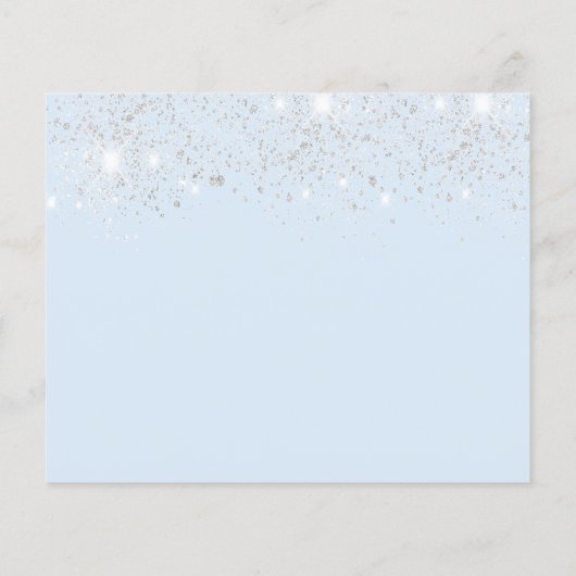 Sweet 16 baby blue silber Glitzer Save the Date (Rückseite)