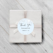 Sweet 16 Baby Blue silber Glitzer Staub Danke Runder Aufkleber