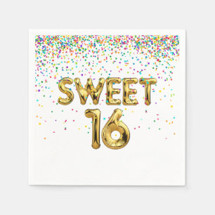 Sweet 16 Balloons und Confetti Serviette