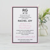 Sweet 16 Bat Mitzvah Geburtstag Couture Themenpart Einladung (Stehend Vorderseite)