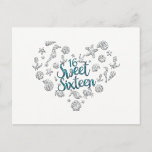 SWEET 16 Beach Party Einladung Save the Date