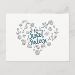 SWEET 16 Beach Party Einladung Save the Date