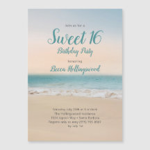 Sweet 16 Beach Themenparty Einladung