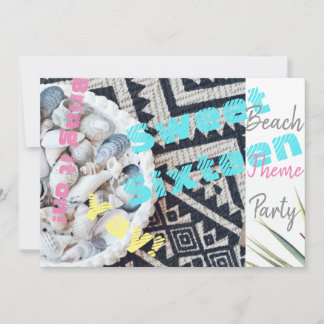 Sweet 16 Beach Themenparty Muscheln Einladung