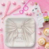 Sweet 16 Beige Bow Watercolor Pappteller (Party)