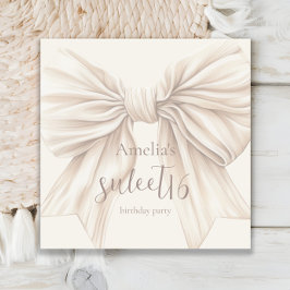 Sweet 16 Beige Bow Watercolor Serviette