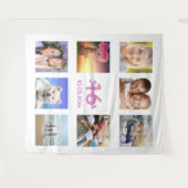 Sweet 16 benutzerdefiniertes Foto Collage White Pi Wandteppich (Vorderseite (Horizontal))