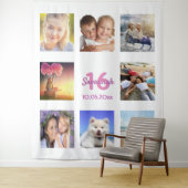 Sweet 16 benutzerdefiniertes Foto Collage White Pi Wandteppich (Beispiel)