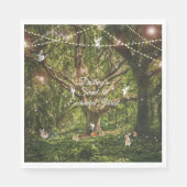 Sweet 16 Bezauberte Forest Bunnies Fairies Lights Serviette (Vorderseite)