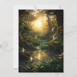 Sweet 16 Bezauberter Wald Fluss Bunny Fairy Einladung