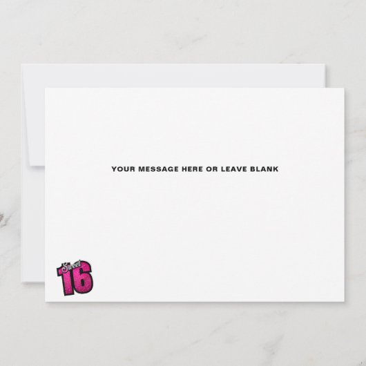 Sweet 16 Birthday 4 Foto Collage Card Karte (Rückseite)