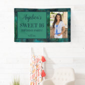 Sweet 16 Birthday Aquamarin Green Foto Banner (Insitu)