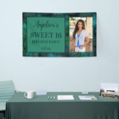 Sweet 16 Birthday Aquamarin Green Foto Banner (Messeveranstaltung)