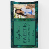 Sweet 16 Birthday Aquamarin Green Foto Banner (Vertikal)
