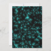 Sweet 16 Birthday Aquamarin Neon Glow Dunkles Part Einladung (Rückseite)