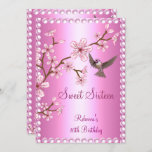 Sweet 16 Birthday Asian Pink Pearl Blume Bird Einladung<br><div class="desc">Sweet 16 Sechzehn Geburtstag Asiatisch Pink Pearl Blume Bird Elegant Klasse Jeden Anlaß Party Geburtstag lädt Vorlage</div>