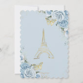 Sweet 16 Birthday Baby Blue Floral Paris Gold Einladung (Rückseite)