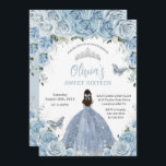 Sweet 16 Birthday Blue Floral Silver Butterfly Einladung<br><div class="desc">Personalisieren Sie diese schöne,  süße 16-Geburtstagseinladung mit eigener Formulierung einfach und schnell,  drücken Sie einfach die Schaltfläche Anpassen,  um den Stil und die Platzierung des Textes weiter zu ordnen und zu formatieren. Passende Artikel im Shop erhältlich! c) Das glückliche Cat Studio</div>