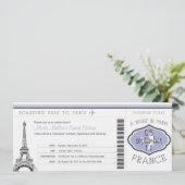 Sweet 16 Birthday Boarding Pass - Paris Einladung (Stehend Vorderseite)