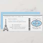 Sweet 16 Birthday Boarding Pass - Paris Einladung (Vorne/Hinten)