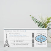 Sweet 16 Birthday Boarding Pass - Paris Einladung (Stehend Vorderseite)