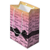 Sweet 16 Birthday Bow mit Glitzer Mittlere Geschenktüte (Vorderseite Schrägansicht)