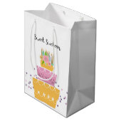 Sweet 16 Birthday Candles Medium Geschenktasche Mittlere Geschenktüte (Rückseite Schrägansicht)