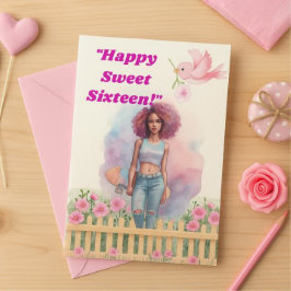 Sweet 16 Birthday Card für Mädchen Feiertagskarte