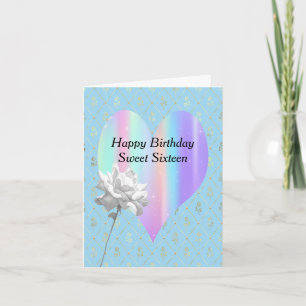 Sweet 16 Birthday Card mit Rainbow Heart Karte