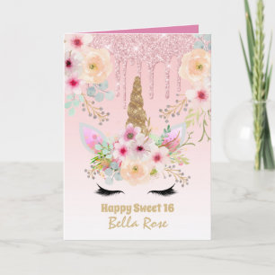 Sweet 16 Birthday Card Personalisiert Niedliches E Karte