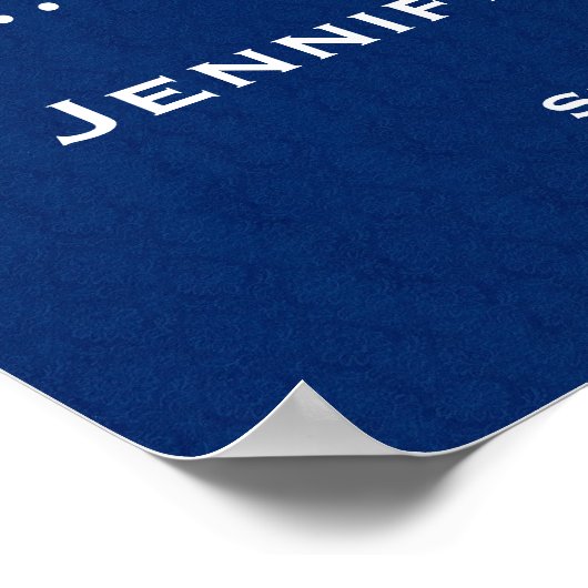 Sweet 16 Birthday Classic Blue and White A06 Poster (Ecke)