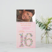 Sweet 16 Birthday Dinner Party Fotokarte (Stehend Vorderseite)