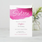 Sweet 16 Birthday Einladung (Stehend Vorderseite)