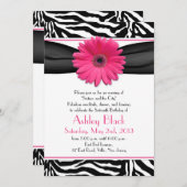 Sweet 16 Birthday Einladung | Daisy Zebra Print (Vorne/Hinten)