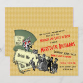 Sweet 16 Birthday Einladung Mad Hatter Wonderland (Vorne/Hinten)