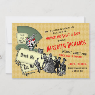 Sweet 16 Birthday Einladung Mad Hatter Wonderland