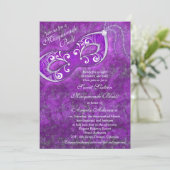 Sweet 16 Birthday Einladung | Masquerade Lila 2 (Stehend Vorderseite)