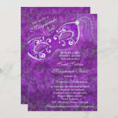 Sweet 16 Birthday Einladung | Masquerade Lila 2 (Vorne/Hinten)