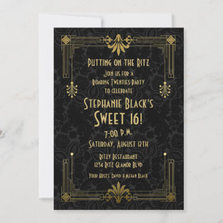 Sweet 16 Birthday Einladung Roaring 20er Art Deco
