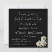 Sweet 16 Birthday Einladungen - Daisy Blume (Rückseite)