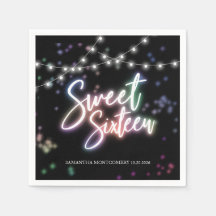 Sweet 16 Birthday Farbenfrohe Neon Glow Dunkles Pa