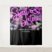 Sweet 16 Birthday Farbige Neon Glow Backdrops Wandteppich (Vorderseite)
