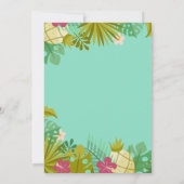 Sweet 16 Birthday Flamingo Luau Palm Tree Beach Einladung (Rückseite)