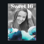 *~* Sweet 16 Birthday Foto AQUAMARIN Abstrakt AP29 Einladungspostkarte<br><div class="desc">(Suche nach ähnlichen Designs auf verschiedenen Produkten in AP29) (Dieses Design kann an JEDES Alter oder EVENT angepasst werden) Erfahren Sie, wenn Sie Hilfe benötigen. *~* Energienachere Postkarte. Ändern / Bearbeiten Sie den Text und das FOTO des süßen 16 Geburtstagskarls. Abstraktes Künstlerisches Girly Chic SWEET 16 Save the Date mit...</div>